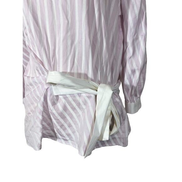 Valentina Kova Gemma Tie Stripe Blouse Japanese Pink White Shirt Size Medium NEW - Picture 6 of 9